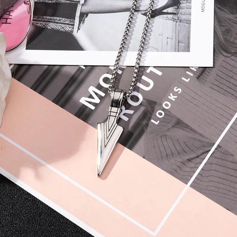 

Iron Anchor Pendant Necklace Stainless Steel Cuban Hip-hop Chain Jewelry Gift for Man and Woman Rap Rock Music Band Bar Concert