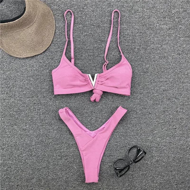 Swimming Suit for Women Bikini Set Push Up Swimsuit V Waist Thong Swimwear 2021 New Summer Bathing Suit Cupshe Micro Monokini