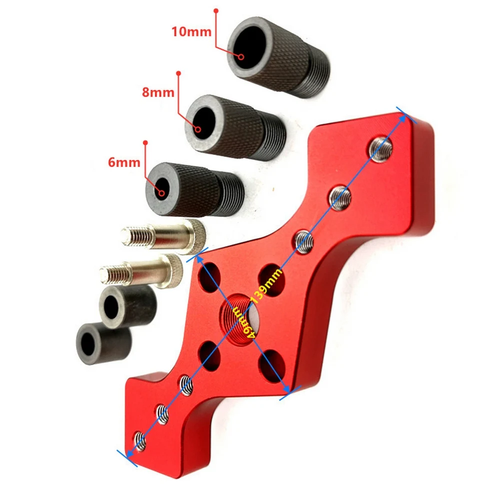 

3 In 1 Dowel Locator Aluminum Alloy Punch Locator Vertical Hole Drilling Round Dowel Punch Hole Opener DIY Woodworking Tools