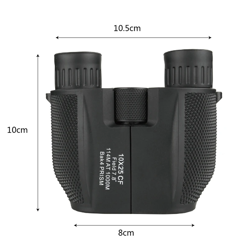 

10X25 Powerful Binoculars Professional HD Pocket Waterproof Observation Telescope Hunting Optical BAK4 Prism Camping Equipment