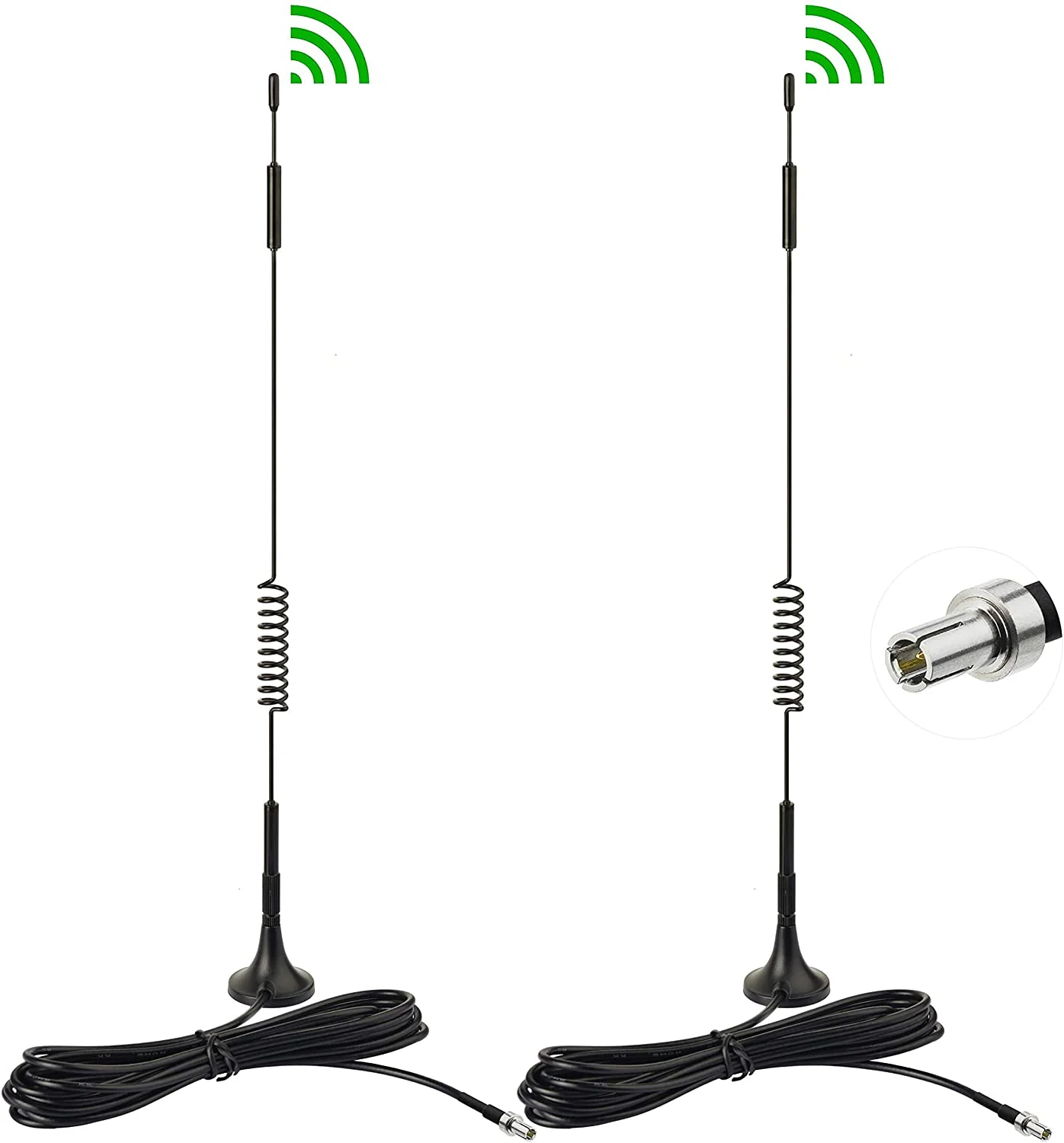 

4G LTE 7dBi RG174 Cable Magnetic Base TS9 Plug Connector Adapter Antenna 2-Pack Hotspot Linear Vertical MiFi Router Cellular
