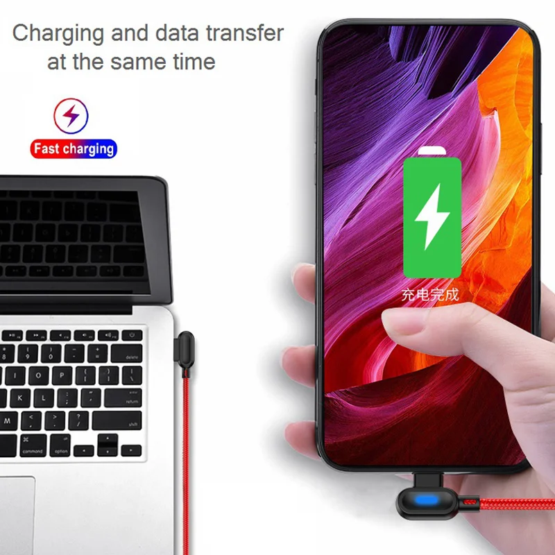 NOHON 90 градусов USB кабель для iPhone XS Max XR X 8 Micro usb type C USBC телефонный кабель для samsung huawei быстрое зарядное устройство USB C кабель