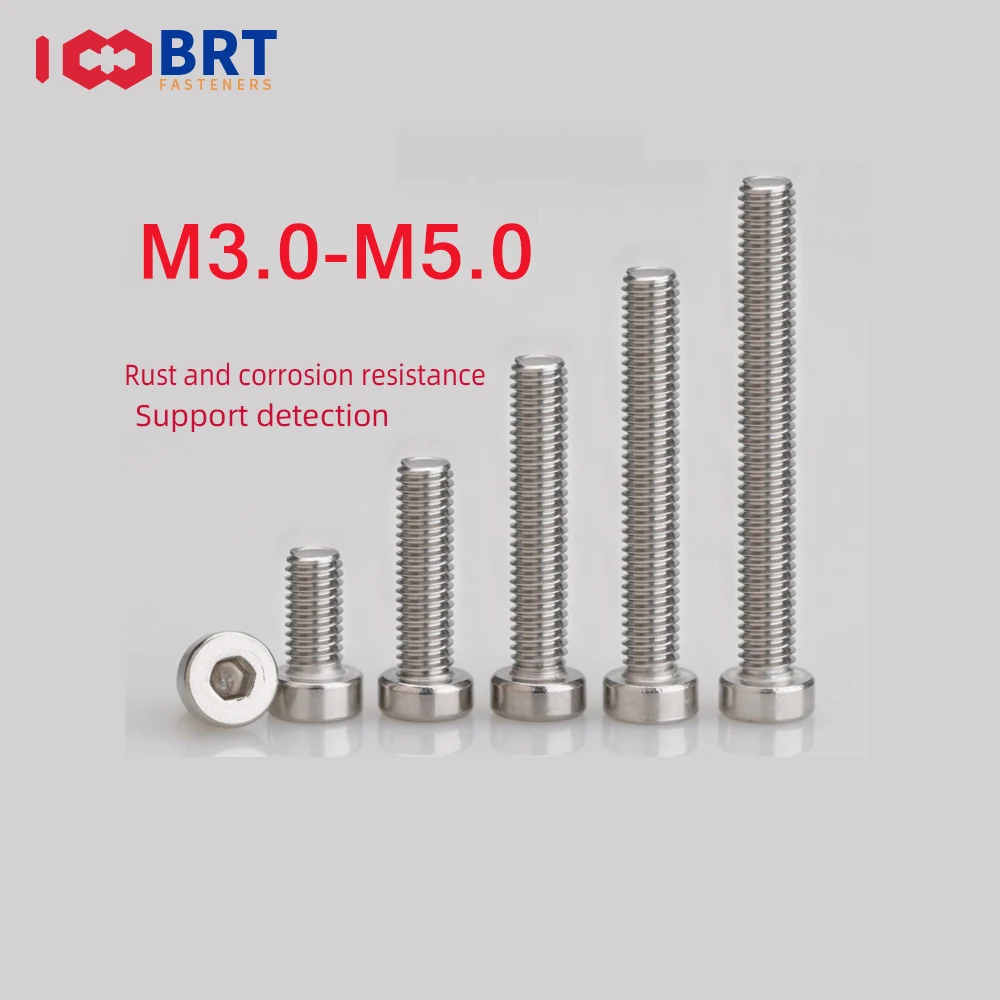 

M3 M4 M5 M6 M8 M10 304 A2-70 Stainless Steel Hex Hexagon Socket Thin Low Short Profile Head Allen Cap Screw Bolt