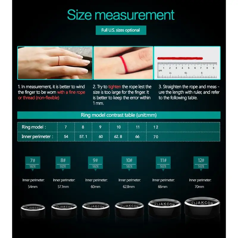 

R3 Black Wearable Smart Ring New Technology Magic Finger Rings for ANdroid Windows NFC Chip Smart Cellphone 7-12 Size