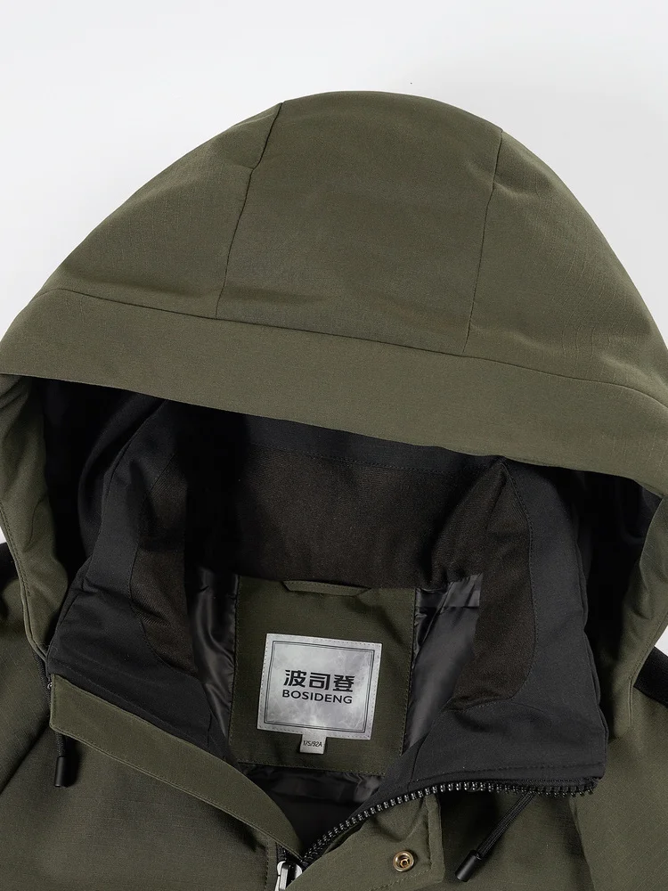 Мужская парка на утином пуху BOSIDENG ветрозащитная куртка с капюшоном молодежная
