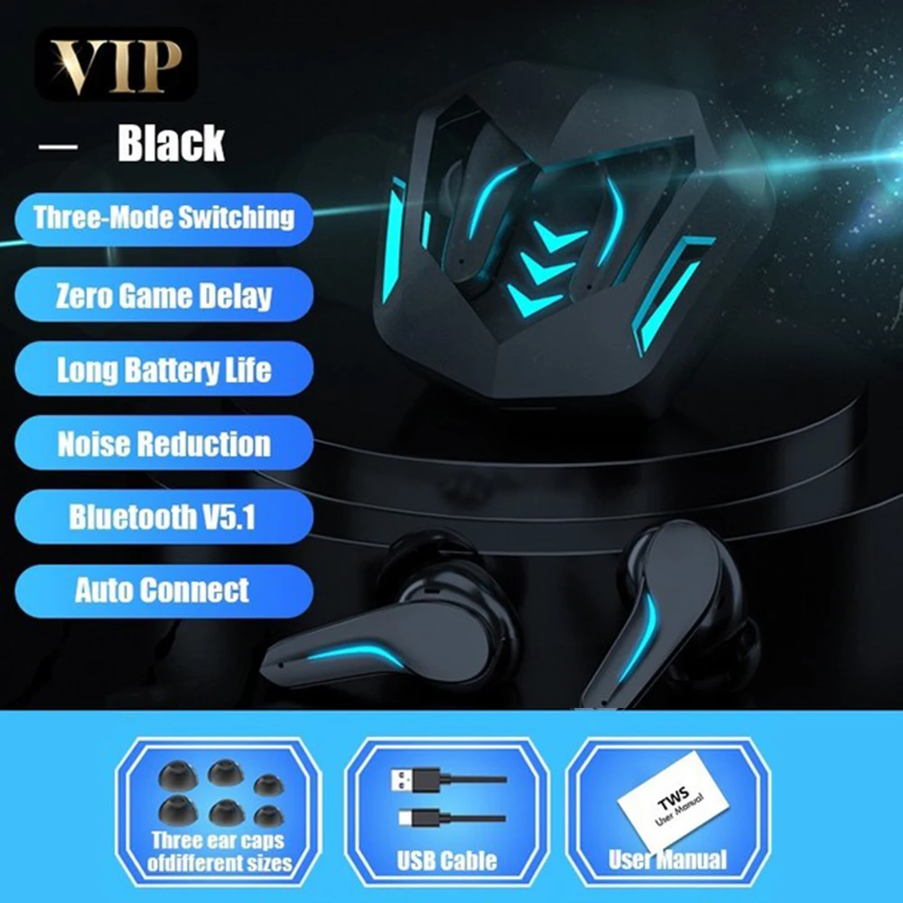

Wireless Earbuds Low Latency Bluetooth Stereo Gaming Earbuds Touch Control CVC8.0 Noise Reduction In-Ear Headset