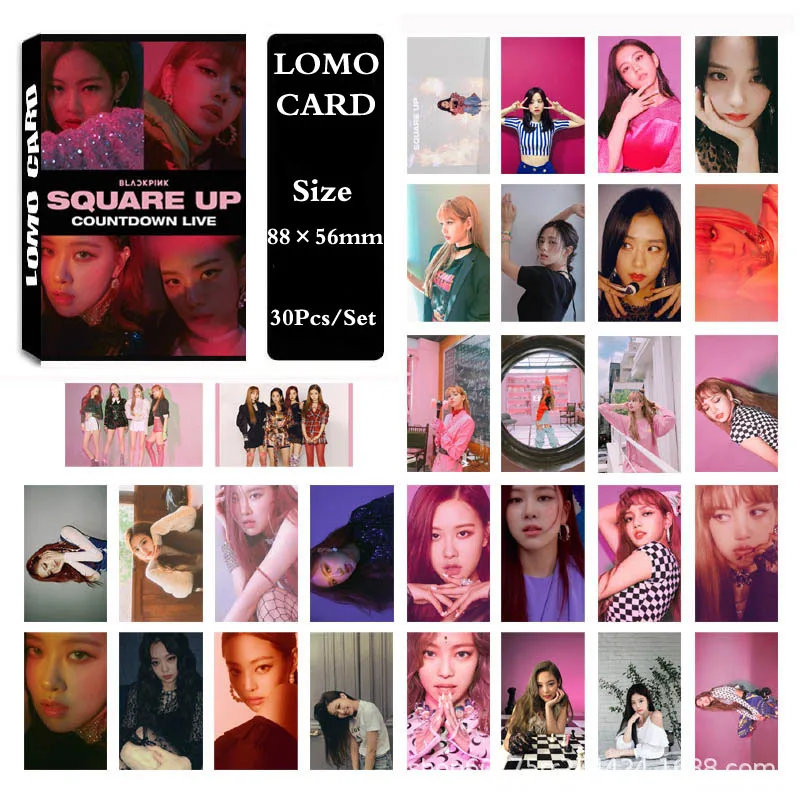 BLACKPINK 03 KPOP Черный Розовый альбом Лиза Роза Дженни JISOO самодельная бумажная ЛОМО карта фото карта Плакат Фотокарта вентиляторы - Цвет: BLACKPINK 03