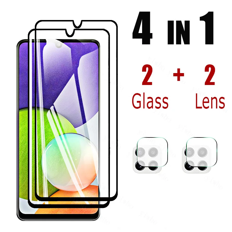 

Прозрачная пленка 4I-N-1, прозрачное Защитное стекло для Samsung Galaxy A21, A21S, A22, защитная пленка для экрана Glaxy, полное покрытие, объектив камеры