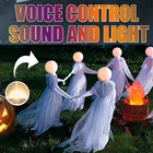 Хэллоуин, светящиеся ведьмы с подставкой, уличный декор для вечерние, визжащие ведьмы, Активированный датчик, страшный Декор ведьмы