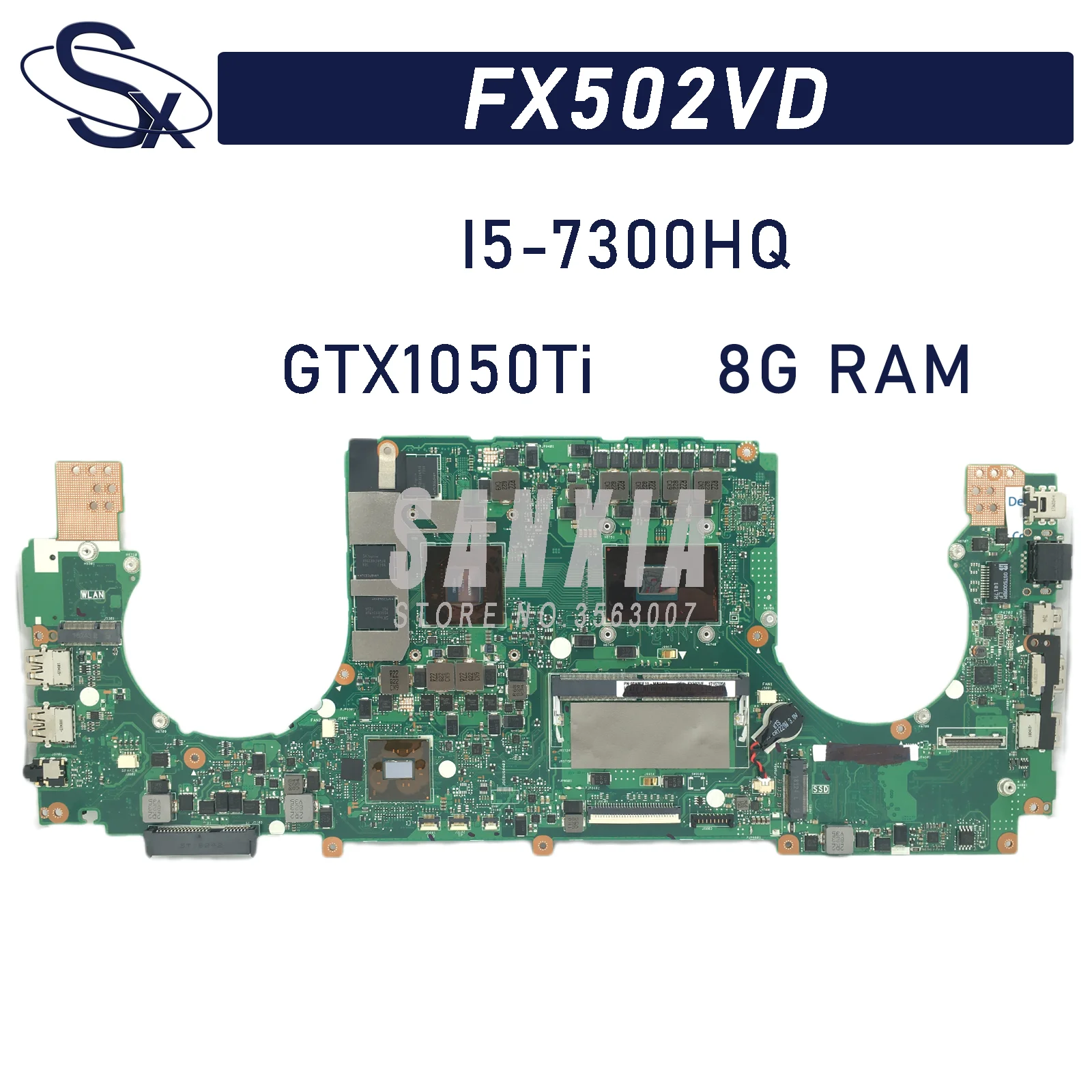 

Материнская плата для ноутбука FX502VD подходит для ASUS FX502VE, FX502V, FX502VM, FX502VD, оригинальная материнская плата с фонариком GTX1050Ti