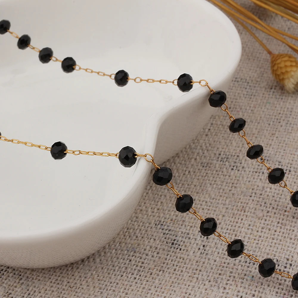 FINE4U N301 Stainless Steel Muslim Arabic Pendant Necklace Glass Faceted Beads Crucifix Men Women Rosary Jewelry | Украшения и