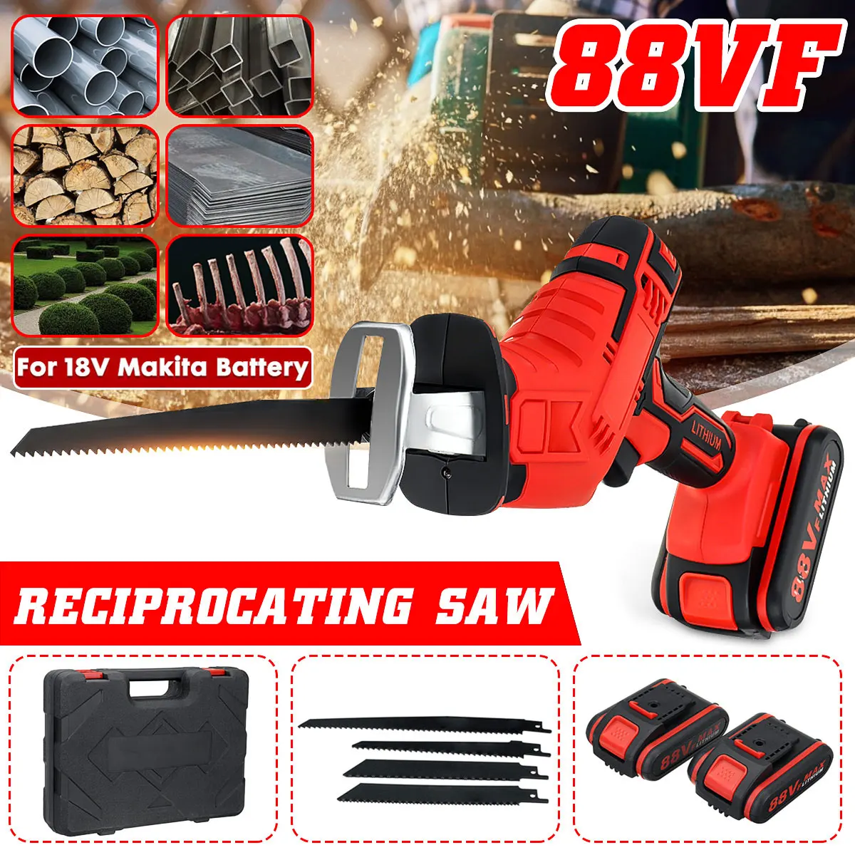Drillpro 88V аккумуляторная пила с возвратно поступательным движением полотна