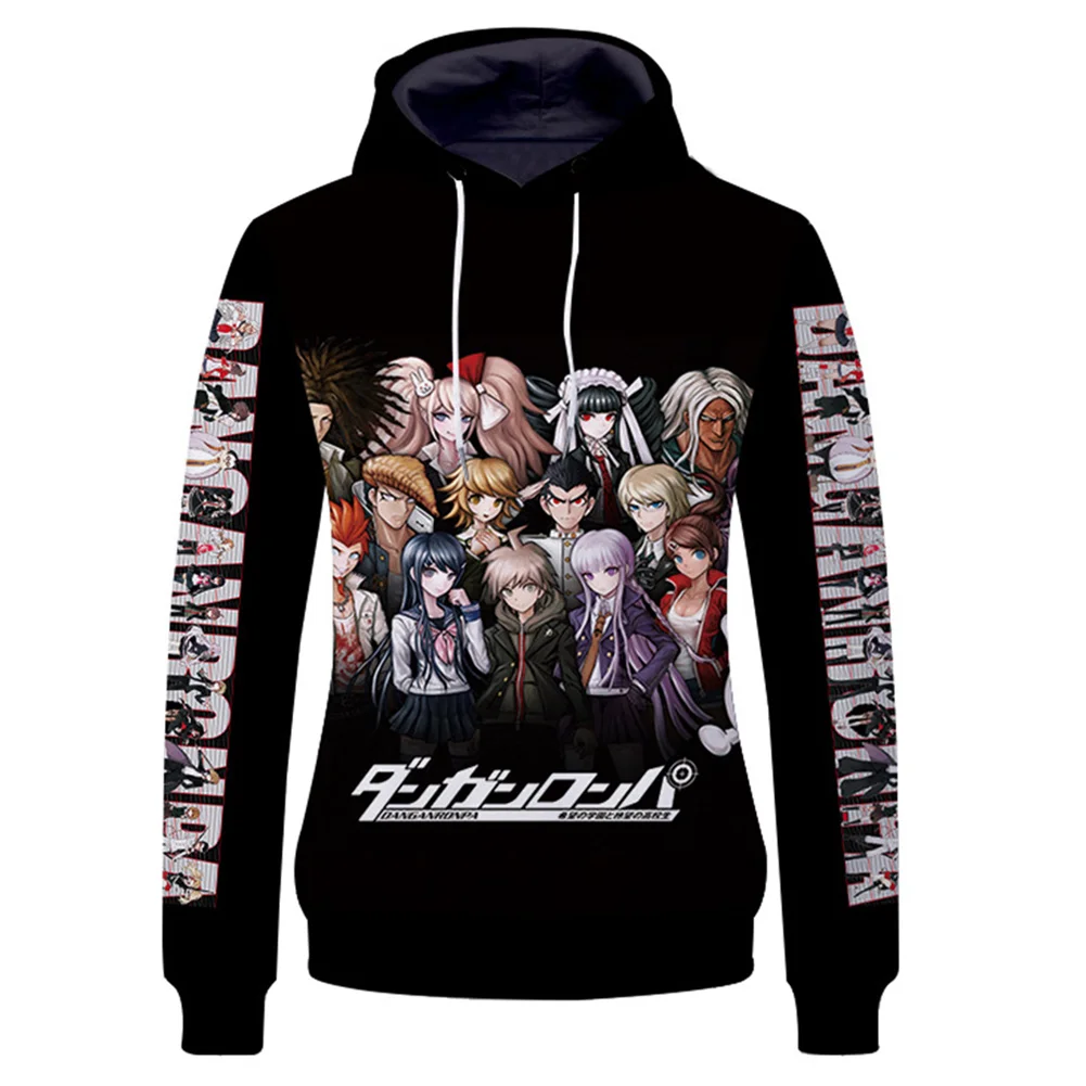 Толстовка унисекс с капюшоном Danganronpa Повседневный пуловер длинным рукавом и 3D
