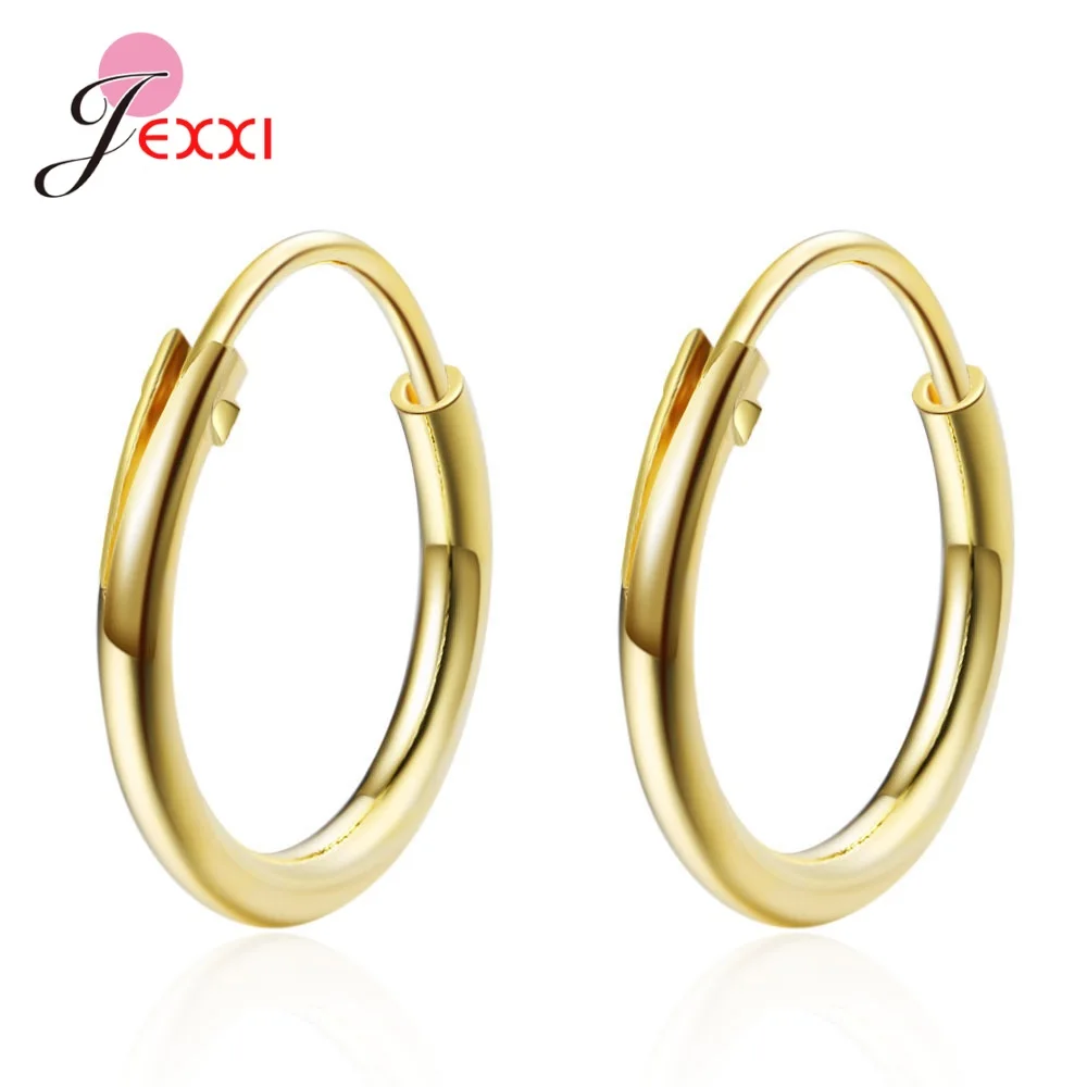 

Fashion 925 Sterling Silver Jewelry Minimalist Circle Women Earrings Punk Simple Hoop Earrings Gift Male Female Brincos
