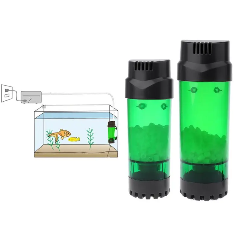 

Aquarium Fluidized Moving Bed Filter Bubble Bio Media Filter Fish Tank Sponge Filter With Sucker K3NA