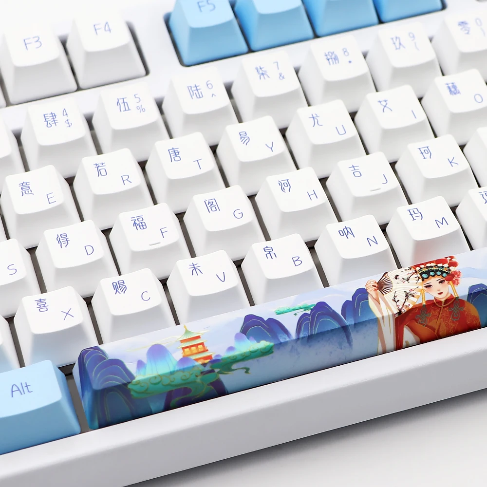 

Крышка для ключа переключения, голубая и белая фарфоровая Крышка для переключателей Mx dz60 gk61 Sk61 96 117 108