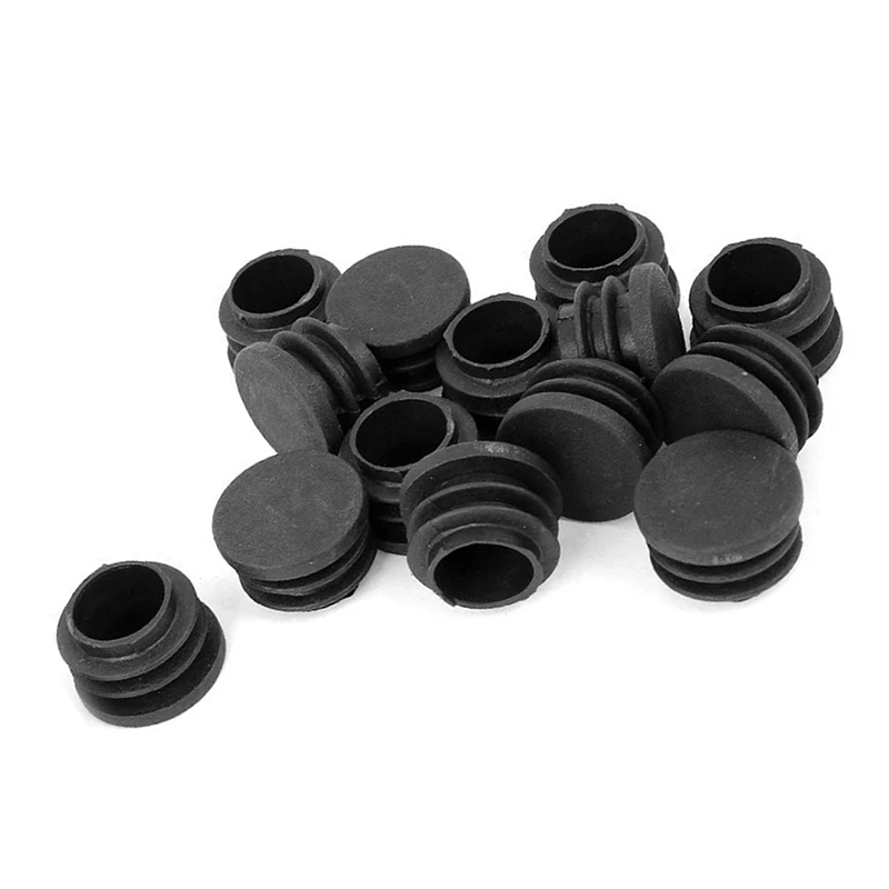

15 Pcs 22mm Diameter Blanking End Caps Covers Tube Insert Black