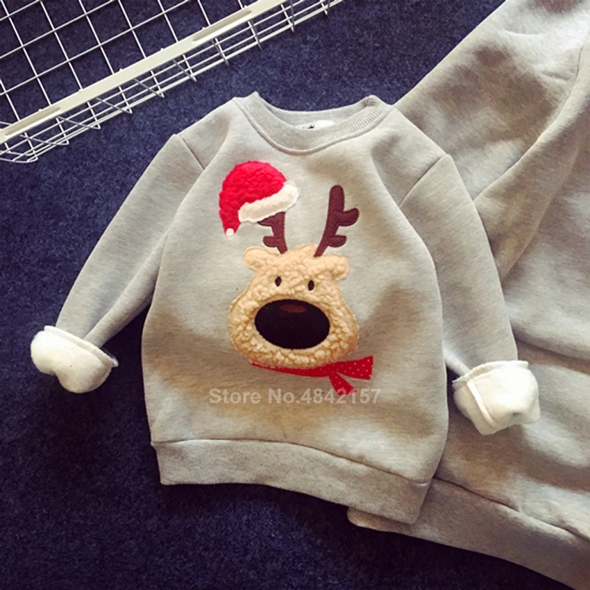 Свитер с вышивкой в виде Санта-Клауса оленя на Рождество для мамы и детей | Мать