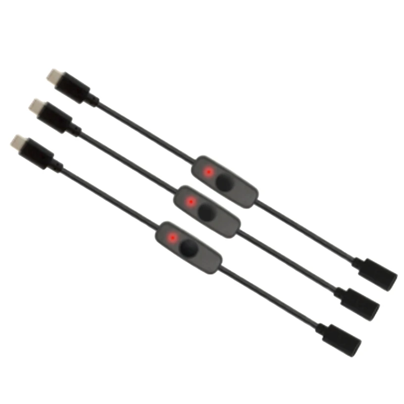 

Power Switch USB Type C with Indicator Light Male to Female USB-C Extension Cable Switch for Raspberry Pi 4B