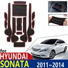 Противоскользящий резиновый коврик для дверной канавки для Hyundai Sonata YF i45 2011 2012 2013 2014, аксессуары, коврик для телефона