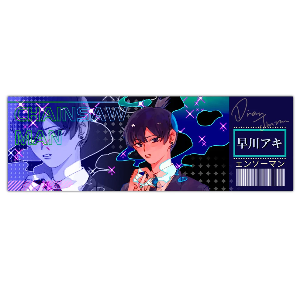 

Anime Chainsaw Man Makima Hayakawa Aki Acrylic Keychain Badge Button Brooch Pin Medal Metal Through card Laser Ticket Xmas Gift