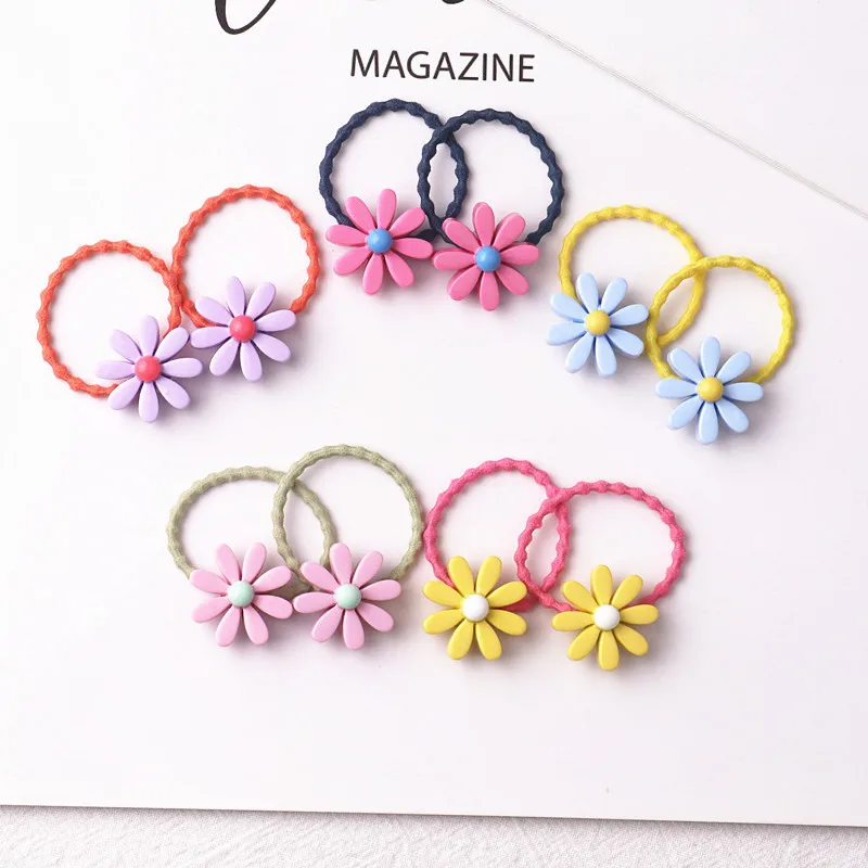 

5pairs/lot Girls Flower Elastic Hair Bands Rubber Band Scrunchies Headband Ponytail Holder Gum For Hair Kids Hair Accessories