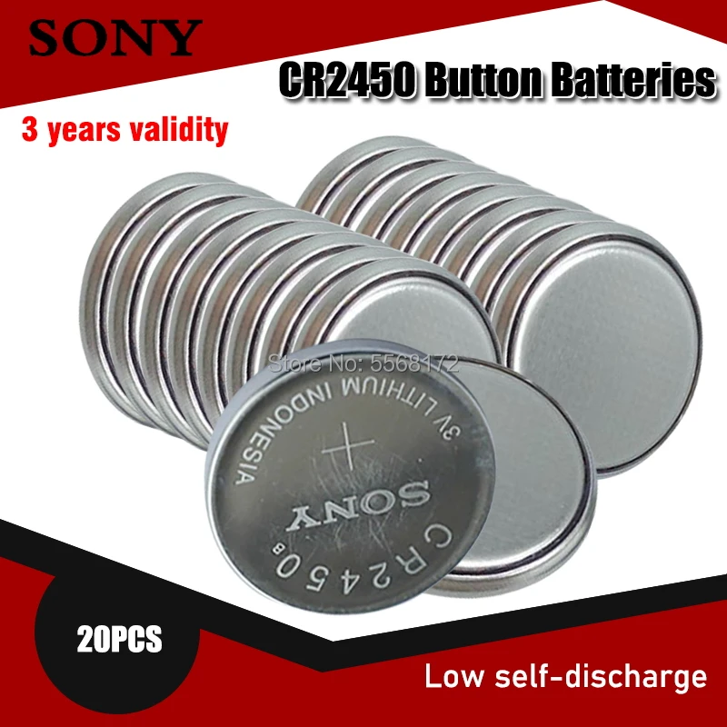20 шт. 100% оригинал Sony CR2450 CR 2450 3V 550mah литиевые батареи для часы swatch ключи Шагомер