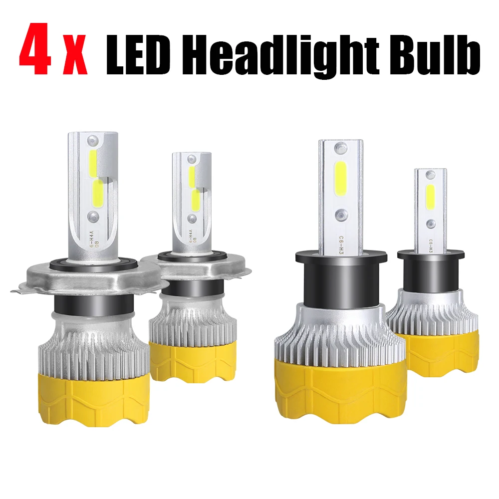 LED Headlight Buildreamen2 4 X Автомобильная фара Hi/Lo луч противотуманная фара светодиодный галогенная фара Лампа 12 В для Toyota 4runner 4runner 1999 2000 2001 2002 - Цвет: LED Headlight