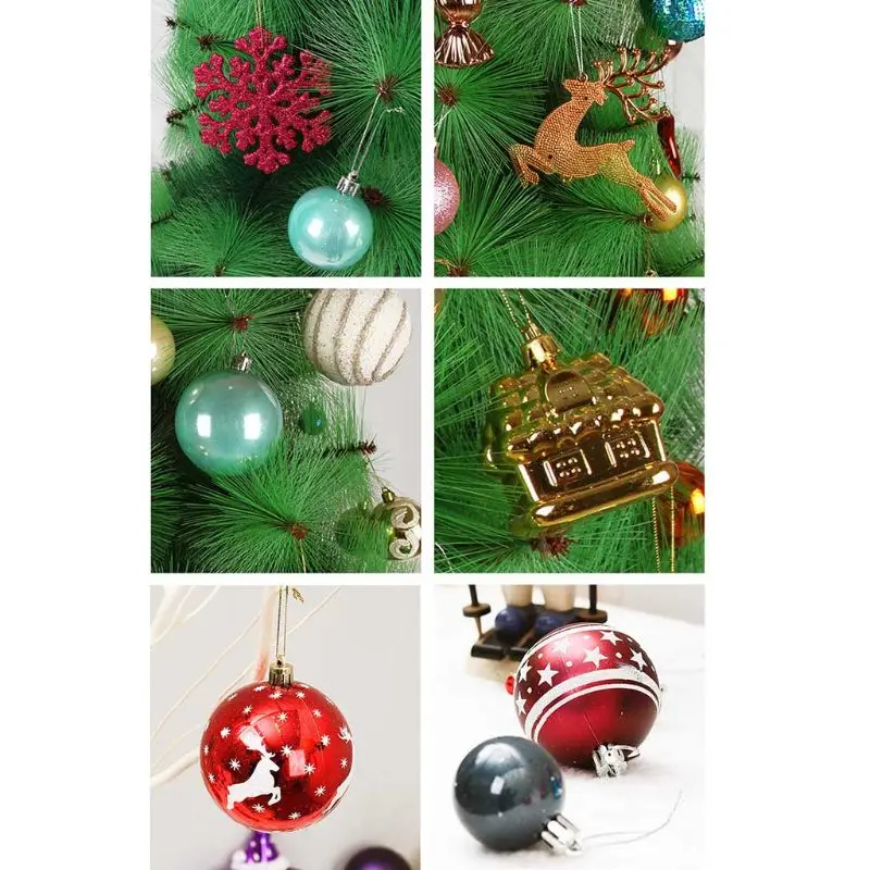 60-70ct Assorted Christmas Balls Ornament for Xmas Trees Parties, Holiday Decor