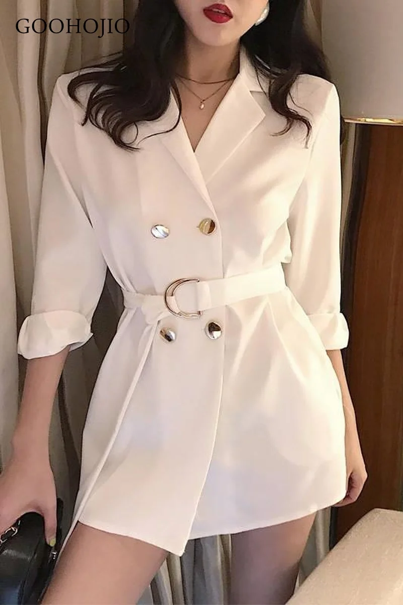 

Goohojio Elegant Autumn Winter Plaid Women Blazer Coat Causal Long Sleeve Tweed Coat Short Office Lady Pocket Women Suit Blazer