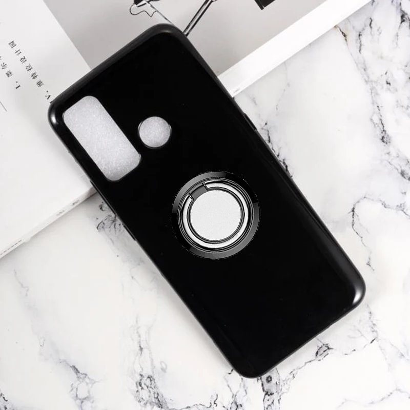 Чехол с кольцом-держателем для Tecno Camon 15 Air Pro Pouvoir 4 Lite Spark 3 5 6 Go 12 X мягкий