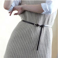 fashion women brand multicolor genuine leather design thin belt soft cowhide gold buckle all match dress ladies waistband