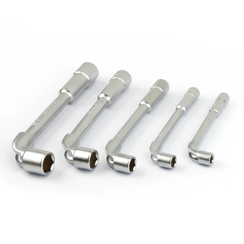 

5Pcs Crv Frosted Surface Pipe Wrench L Type 7-Shaped Perforation Elbow Double Head Hexagon Socket Wrench Set 6 8 10 12 14mm