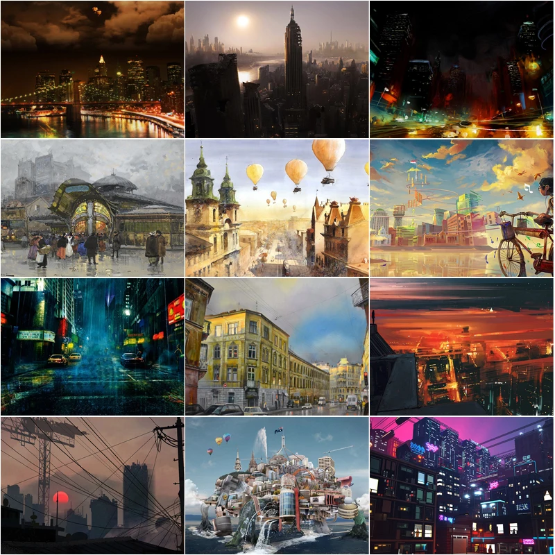 

DIY Diamond Painting of City Night Scenery Full Square/round Rhinestones Embroidery Cross Stitch Kit Pictures Decoration Gifts
