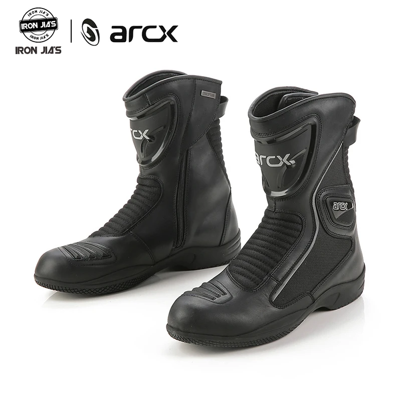 Ботинки в байкерском стиле из натуральной телячьей кожи водонепроницаемые