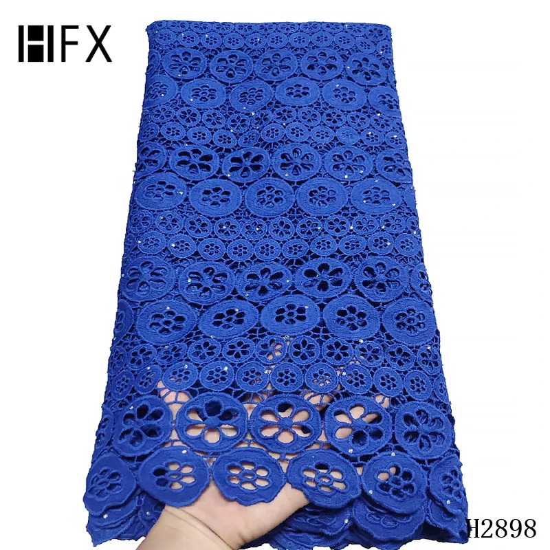 HFX белый гипюр кружевная ткань в нигерийском стиле 2020 Высокое качество Кружева