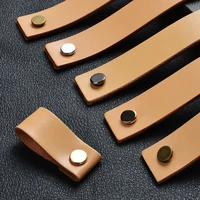 1 pc soft leather furniture pull handles for doors cabinets dresser cupboards closet drawer pulls knob handle hardware kitchen