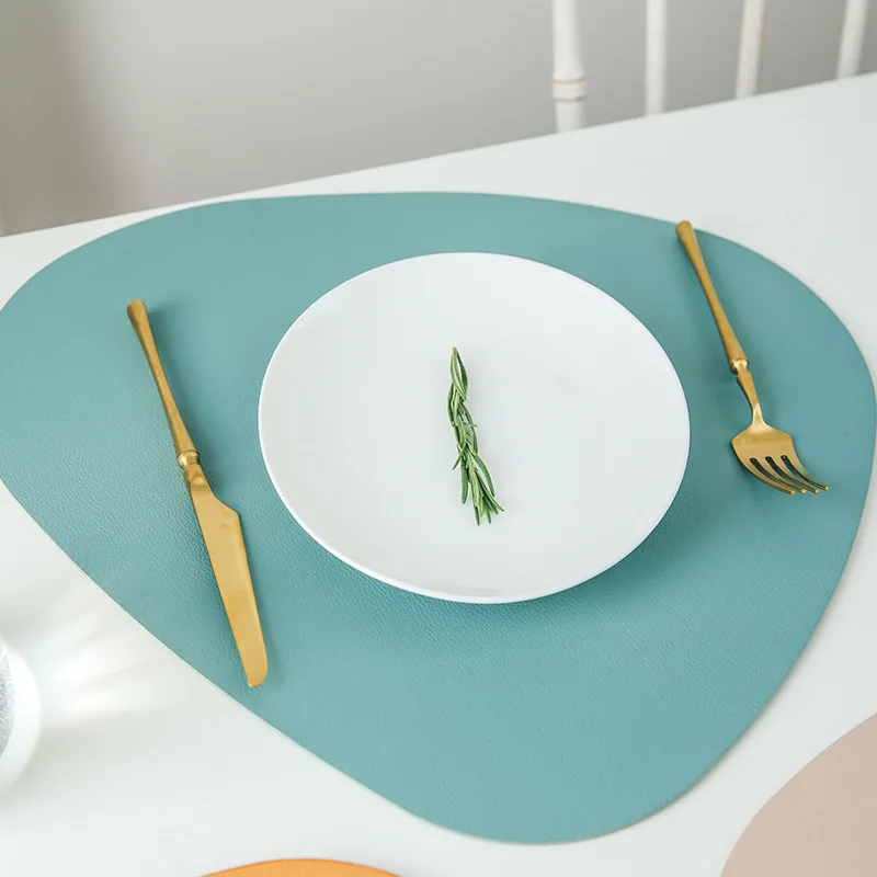 Placemat for Dining Table PU Leather Coaster Heat Insulation Tableware Pad Non-Slip Drink Coasters Cup Mat Decoration | Дом и сад