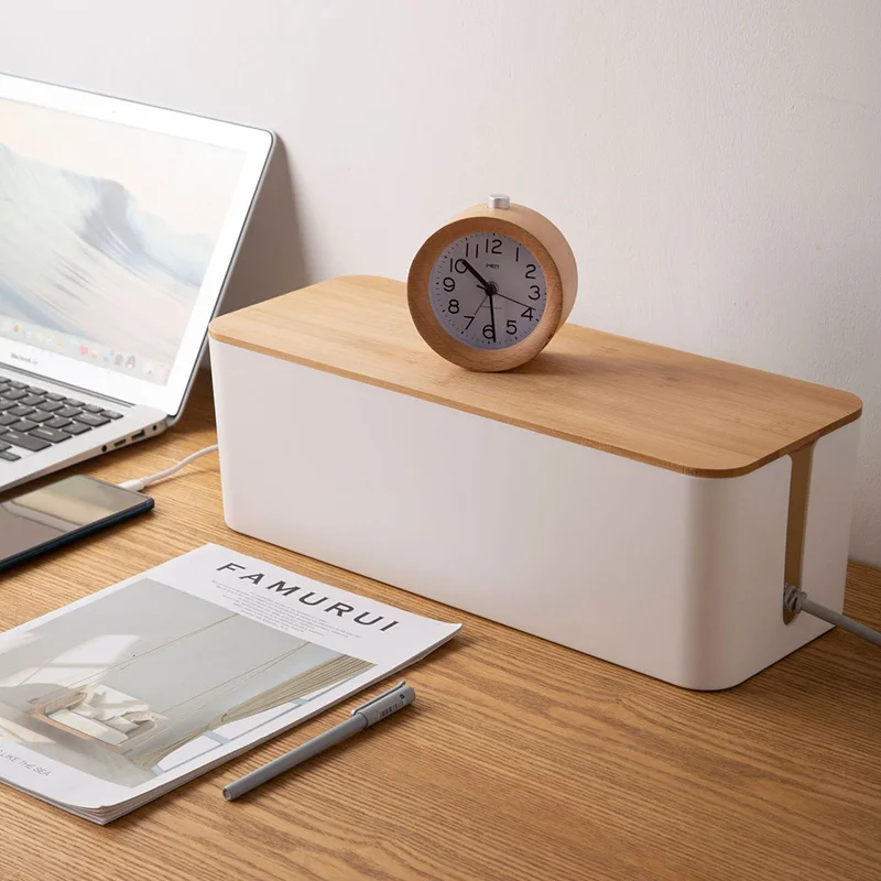 

Cable Storage Box Power Strip Wire Case Anti Dust Charger Socket Organizer Network Line Storage Bin Charger Wire Management