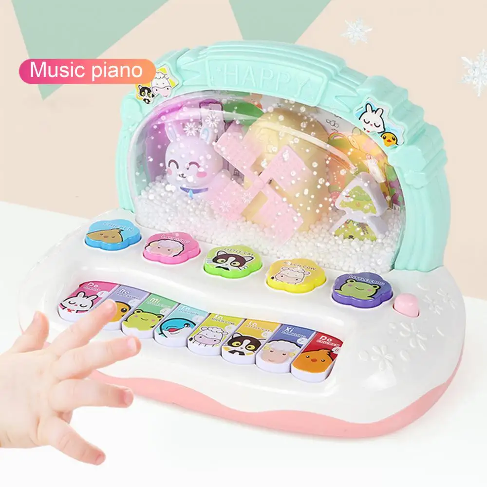 

Children's Musical Piano Toys Musical Instrument Baby Keyboard Toy Cartoon Glow Snowflake Electronic Organ Model Children Gift