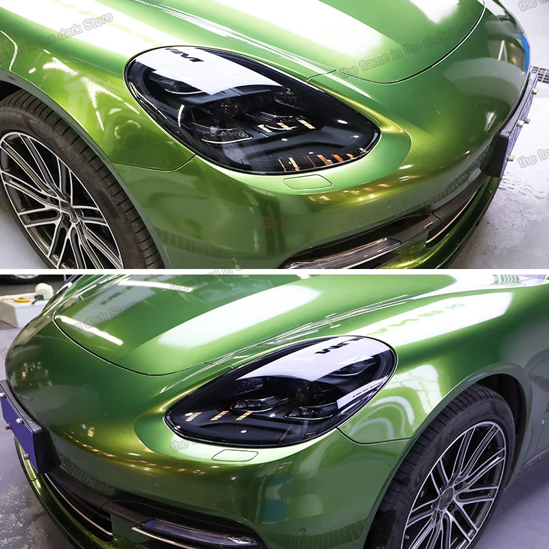 

Lsrtw2017 TPU Black Car Headlight Sticker Anti-scratch Film for Porsche Macan 2014 2015 2016 2017 2018 2019 2020 anti-scratch
