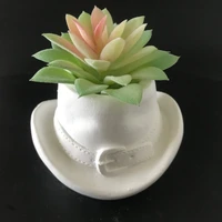 3d hat silicone pot mold creative candle holder cement plaster clay vase mould home garden decoration planter tools
