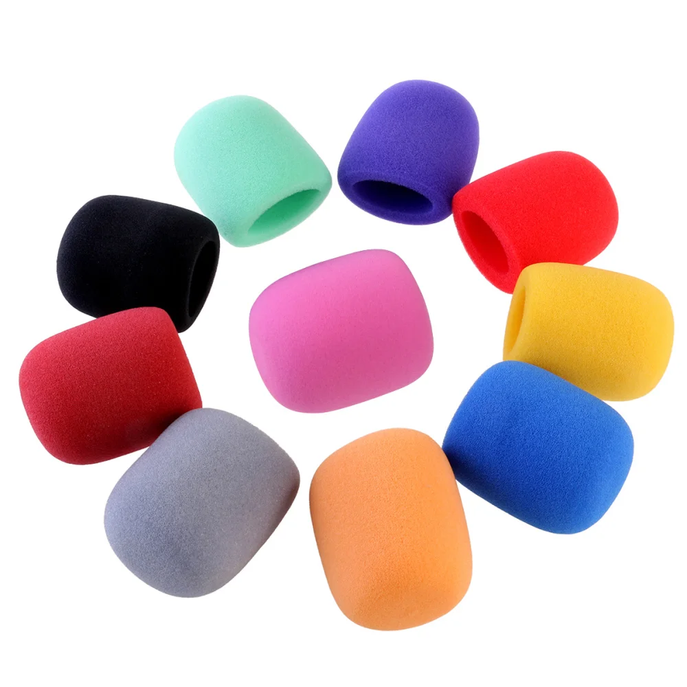 

10 Colors Handheld Stage Microphone Soft Mic Windshileds Microphone Windscreens Covers (Random Color)