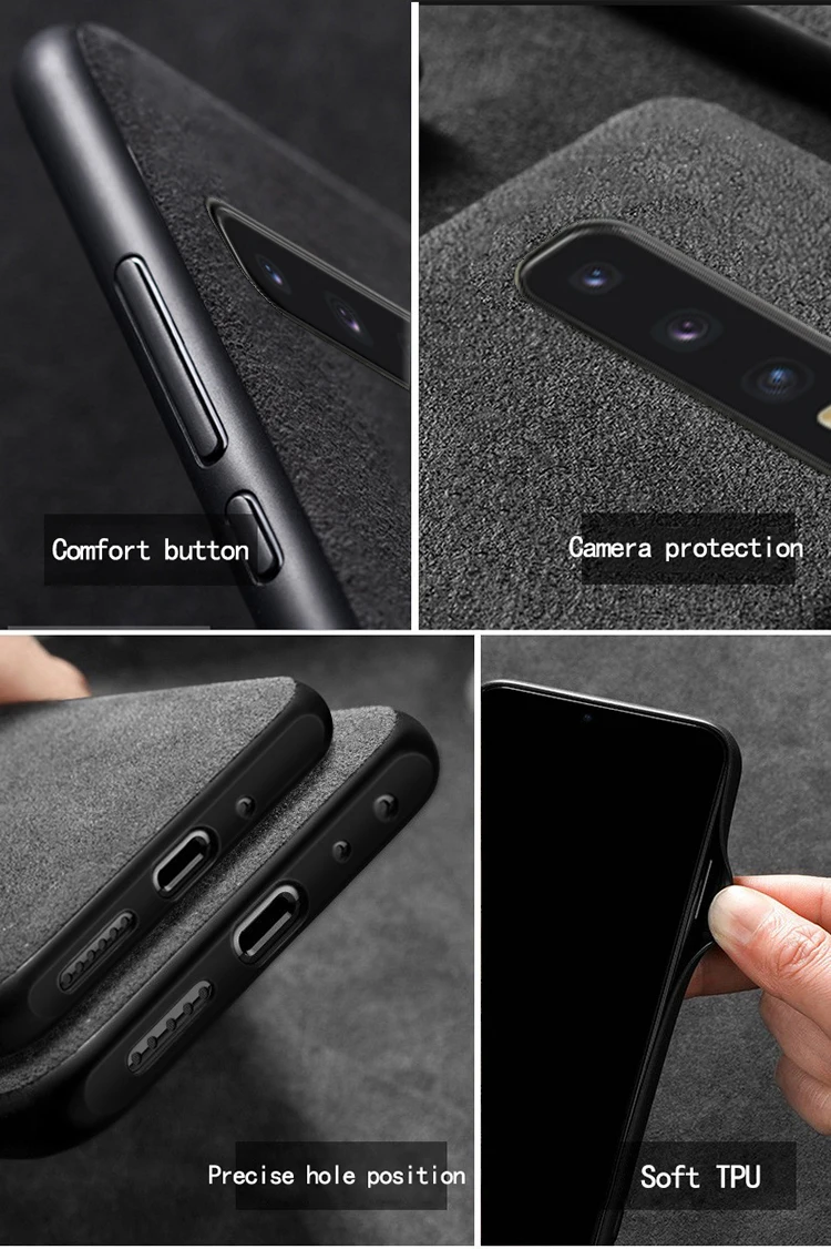 Чехол для телефона для samsung Galaxy S10 S8 S9 Note 8, 9, 10, плюс S7 край A7 A8 J5 J6 J7 A70 A50 A40 замшевая кожаная накладка на заднюю панель телефона