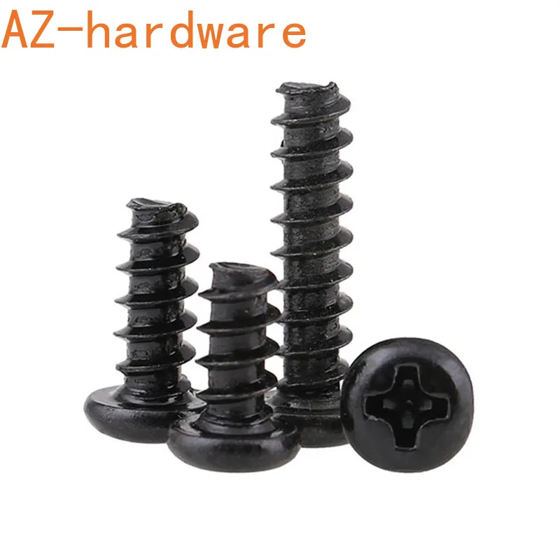 GuHua Black Cross Round Head Flat Tail Self Tapping Small Screw PB Philips Pan End Screws M1.4M2M2.3 1000PCS | Обустройство дома