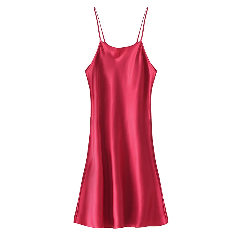 100% Шелковая ночная рубашка женская летняя Ночная сорочка на бретельках