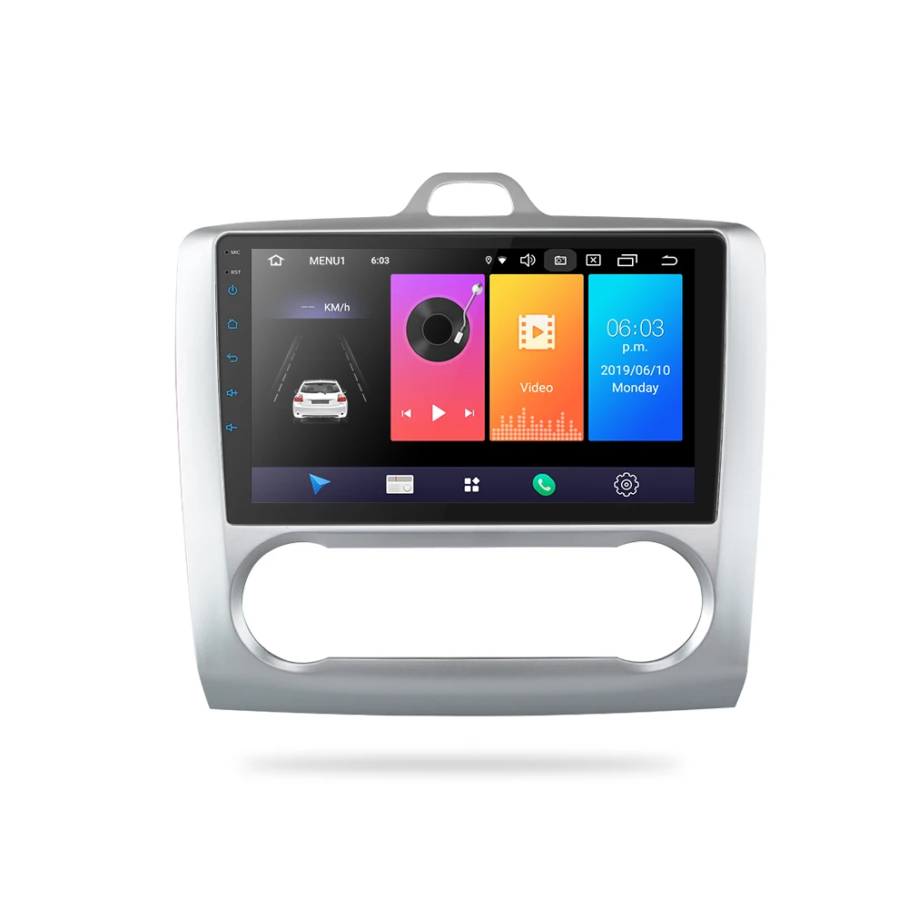 9' Android 9,0 2 din android автомобильное компактное минирадио 2.5D ips экран gps навигация wifi для Ford Focus MP5 Автомобильный плеер Передняя и задняя камера