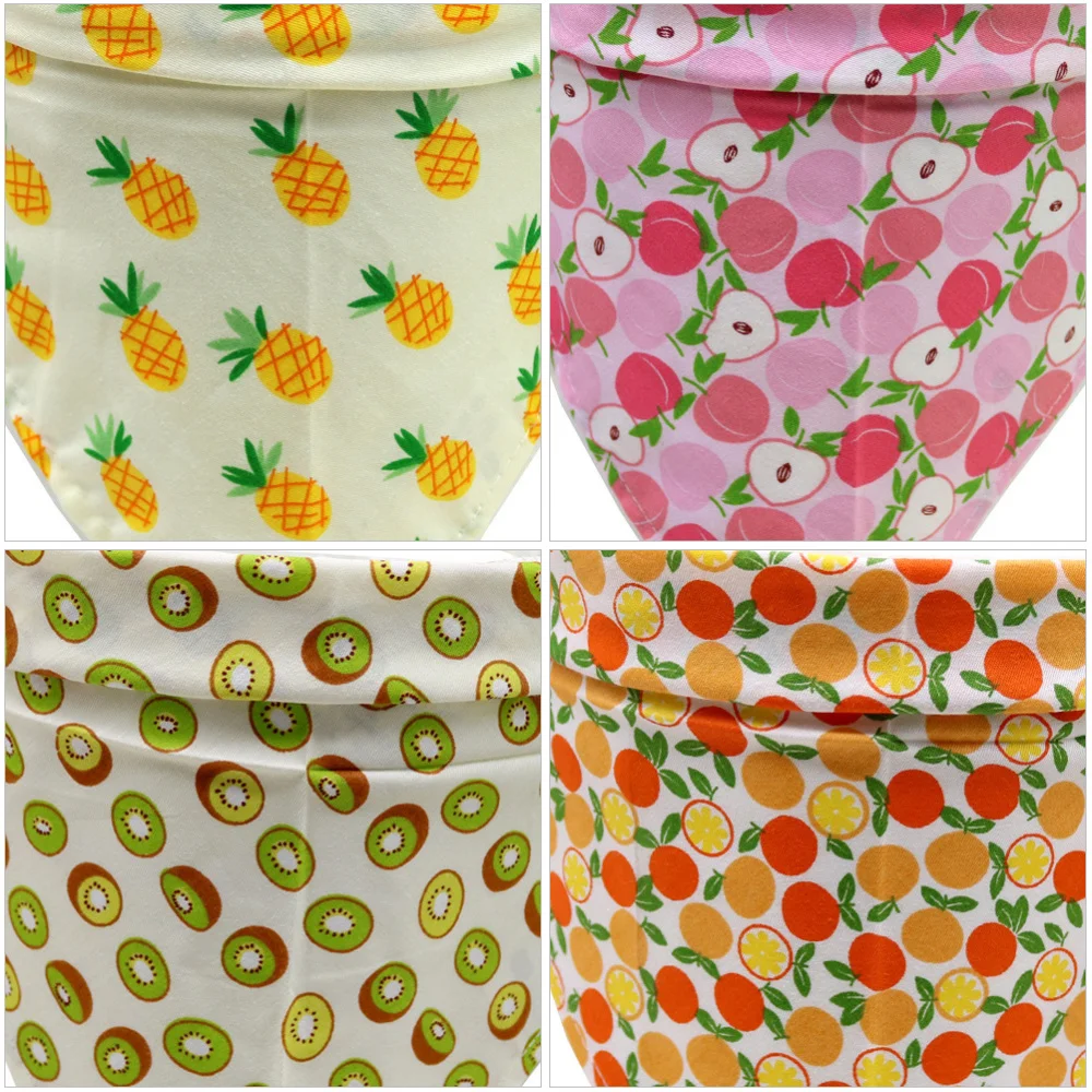 

6Pcs Summer Spring Pet Printed Saliva Towel Lovely Collar Bib Scarf (Mixed Type)