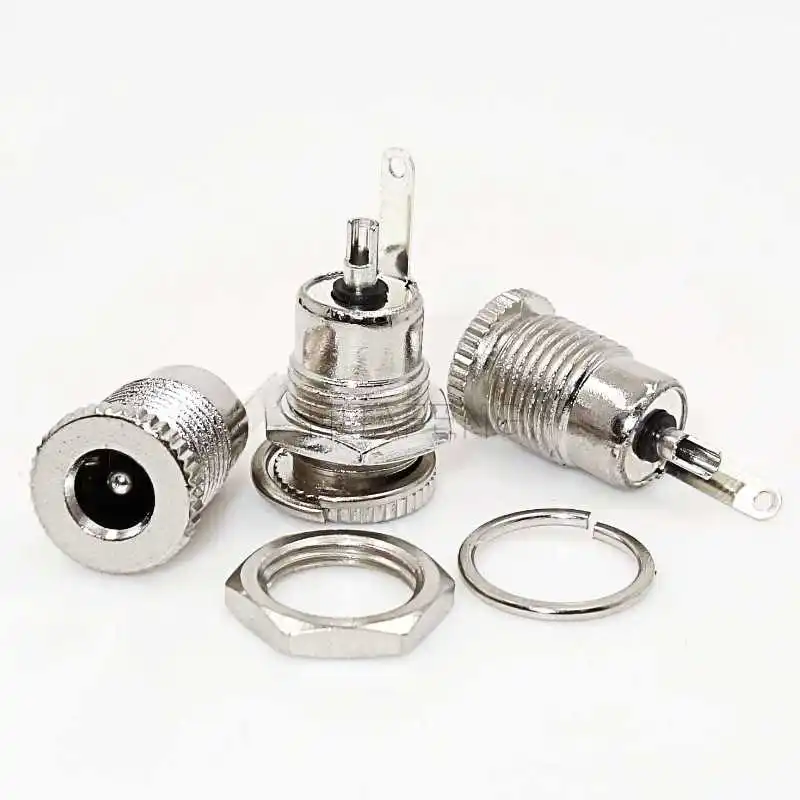 

10 шт Латунь 5,5x2,1 мм/5,5 мм x 2,5 мм питание постоянного тока 5,5*2,1/5,5*2,5 гнездо гнездовой монтаж водонепроницаемая крышка DIY разъем