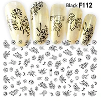 3d butterfly flower leaf diy self adhesive nail stickers letter sliders for nails ribbon love stars for nails decal